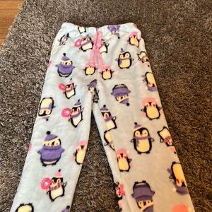 blue and pink christmas pajama pants